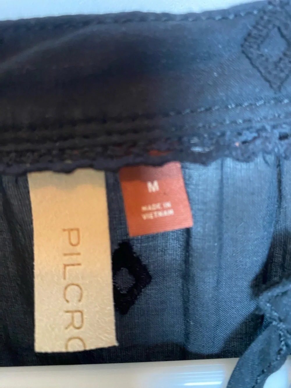 Anthropologie Pilcro Black Tunic Blouse Size M Oversized Tiered Peasant Boho - Picture 11 of 15